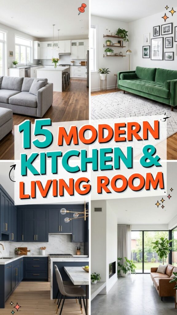 1. 15 Modern Kitchen and Living Room Designs That Wow