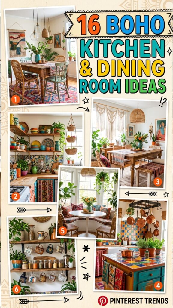 1. 16 Boho Kitchen and Dining Room Ideas for a Relaxed, Artistic Vibe