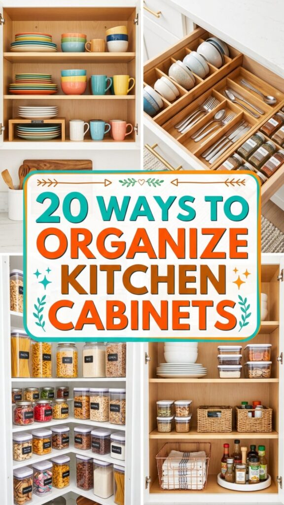 1. 20 Easy Ways to Organize Your Kitchen Cabinets