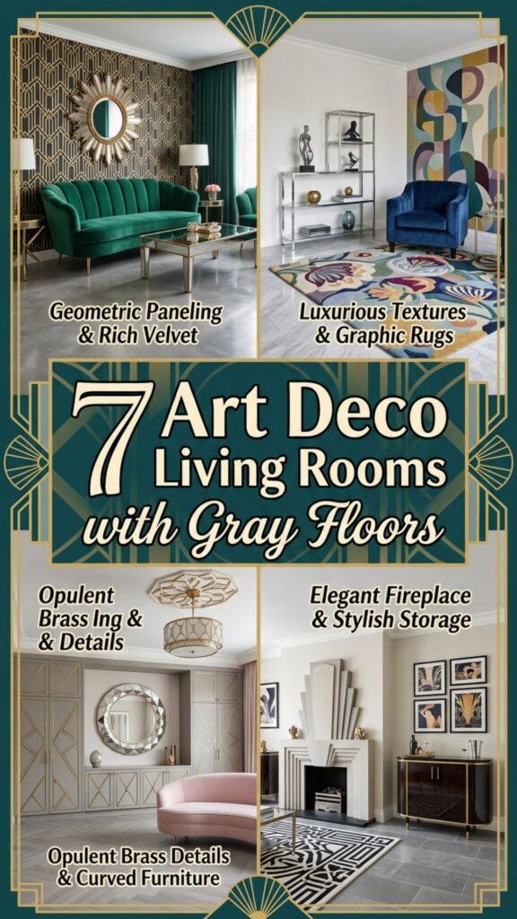 1. 7 Art Deco Living Rooms with Gray Floors for a Glamorous Touch