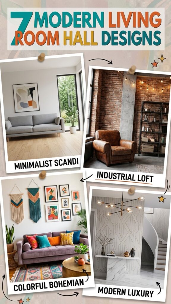 1. 7 Modern Living Room Hall Designs for a Sleek and Stylish Space