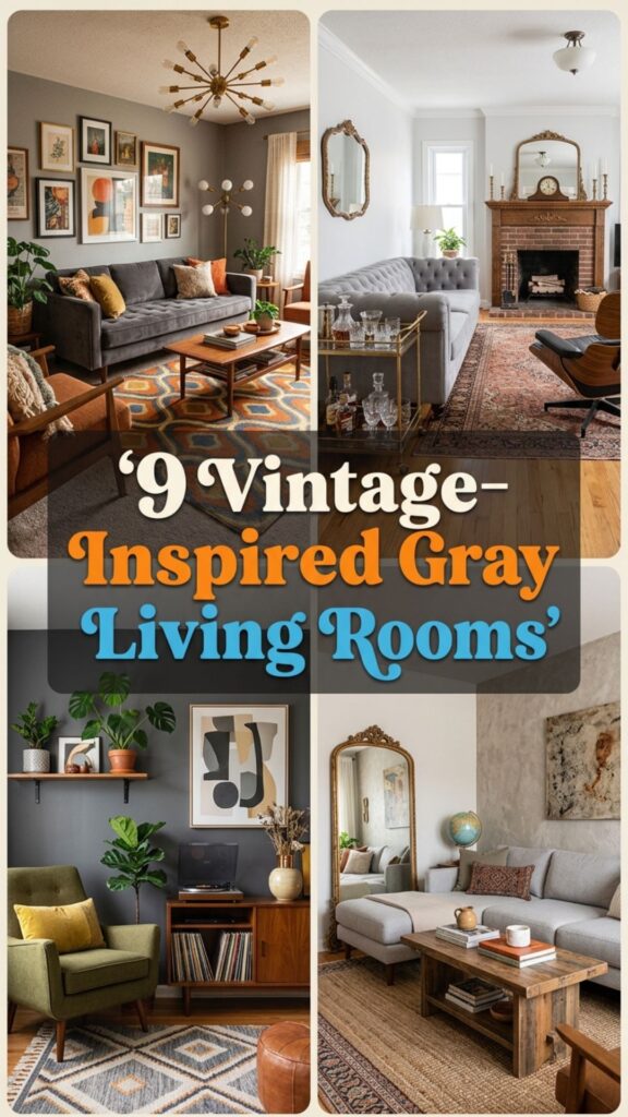 1. 9 Vintage-Inspired Gray Living Rooms You’ll Fall in Love With