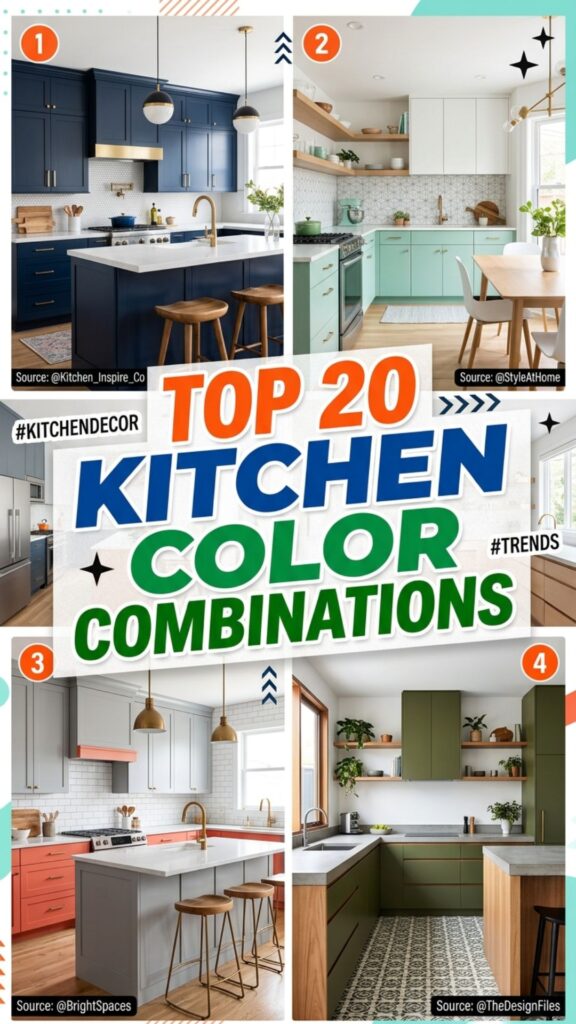 1. Top 20 Kitchen Color Combinations for a Modern Look