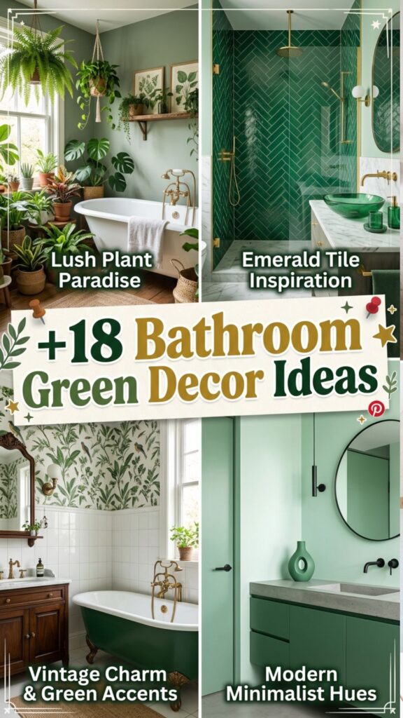 1. 18 Bathroom Green Decor Ideas for a Modern Organic Style