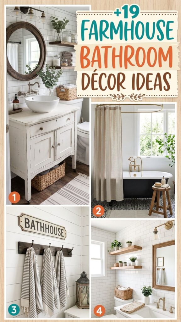 1. 19 Farmhouse Bathroom Décor Ideas for a Cozy Look