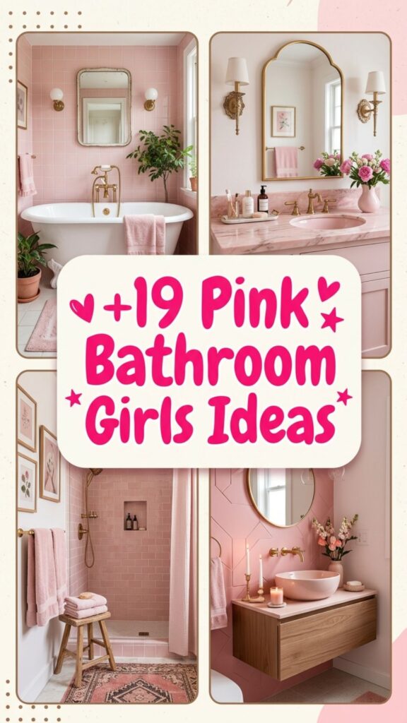 1. 19 Pink Bathroom Girls Ideas That Look Modern and Chic