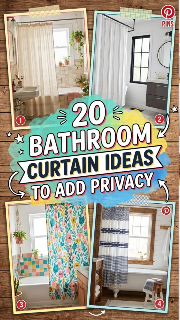 1. 20 Bathroom Curtain Ideas That Add Privacy and Beauty