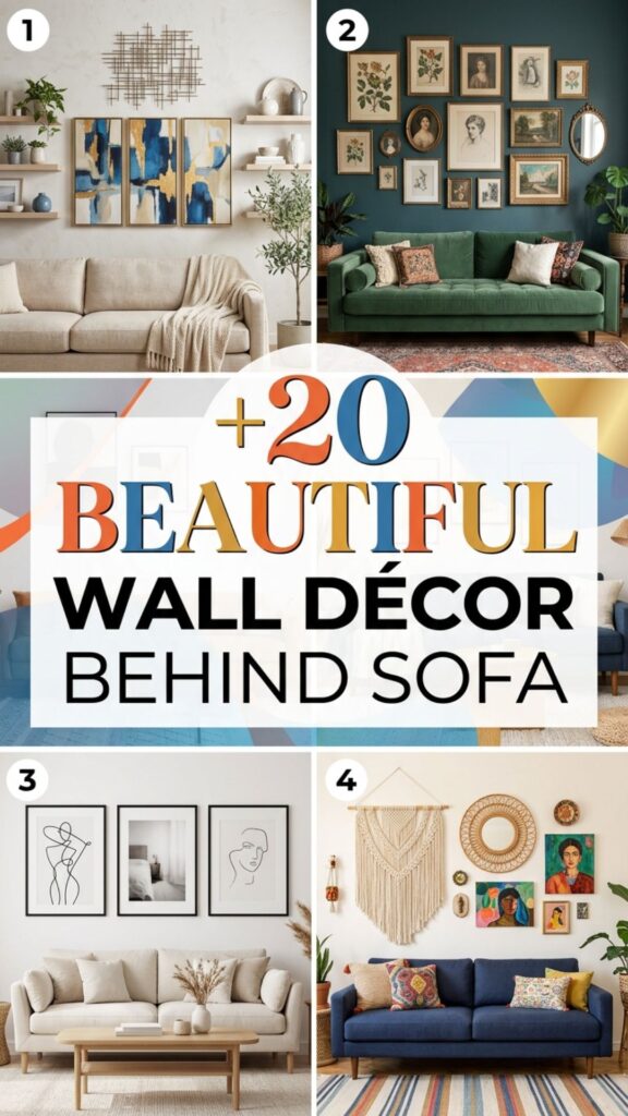 1. 20 Beautiful Wall Décor Behind Sofa Ideas to Inspire You