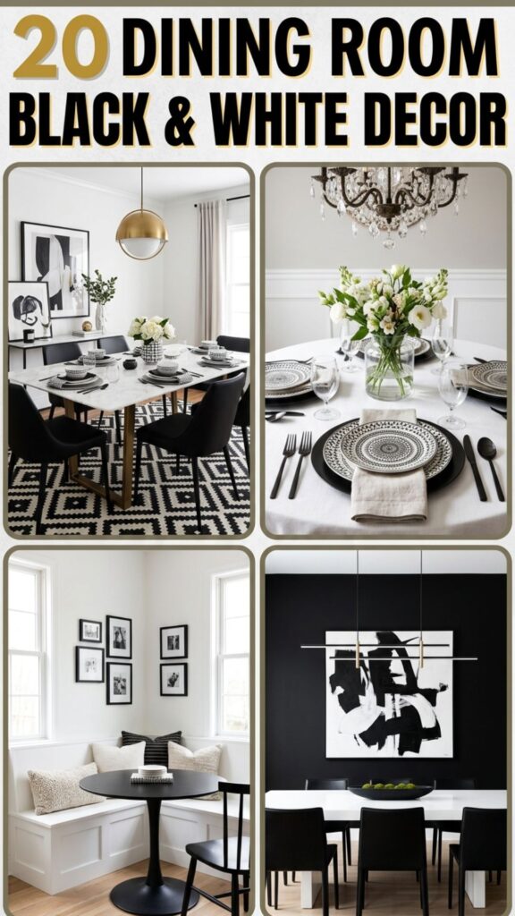 1. 20 Chic Dining Room Black and White Decor Ideas to Try