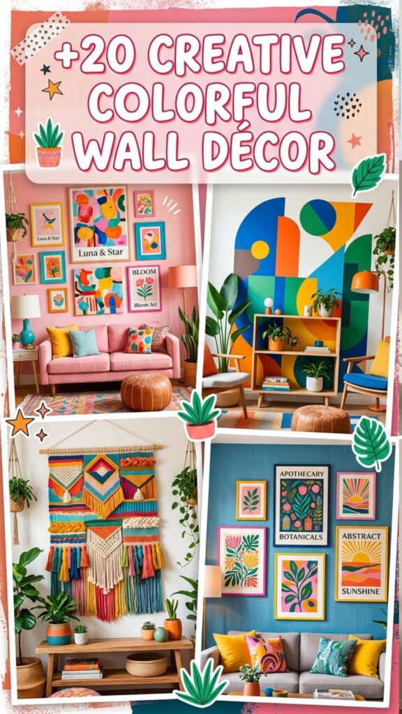 1. 20 Creative Colorful Wall Décor Ideas for Blank Walls