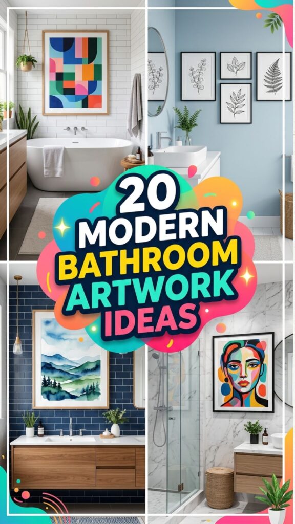 1. 20 Modern Bathroom Artwork Ideas for a Fresh, Clean Look