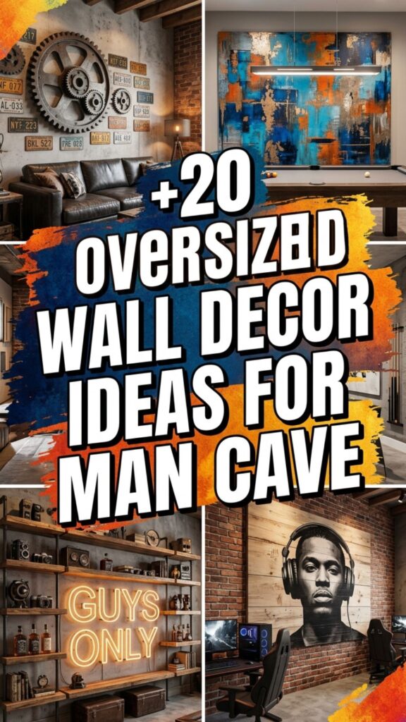 1. 20 Oversized Wall Decor Ideas Perfect for a Man Cave