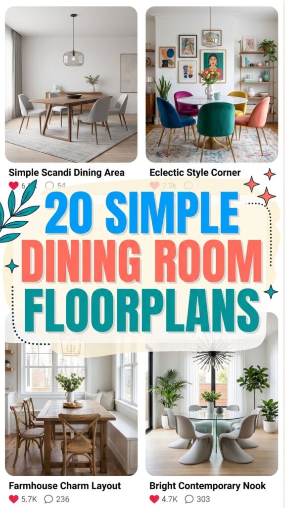 1. 20 Simple Dinning Room Floorplan Ideas for a Cozy Eating Space