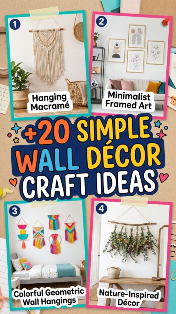 1. 20 Simple Wall Décor Craft Ideas for Beginners