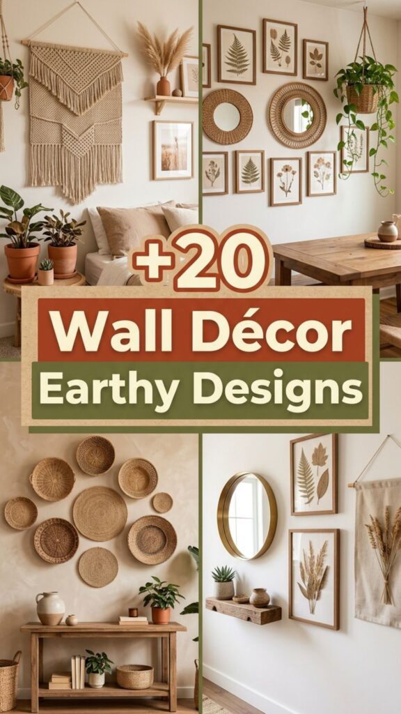 1. 20 Wall Décor Earthy Designs for a Soft Organic Look