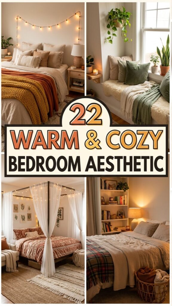 1. 22 Warm and Cozy Bedroom Aesthetic Ideas for Every Style