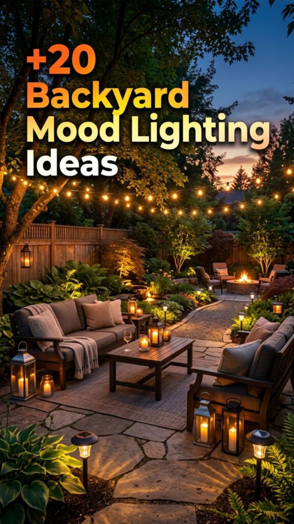 1. 20 Backyard Mood Lighting Ideas for a Magical Evening Atmosphere