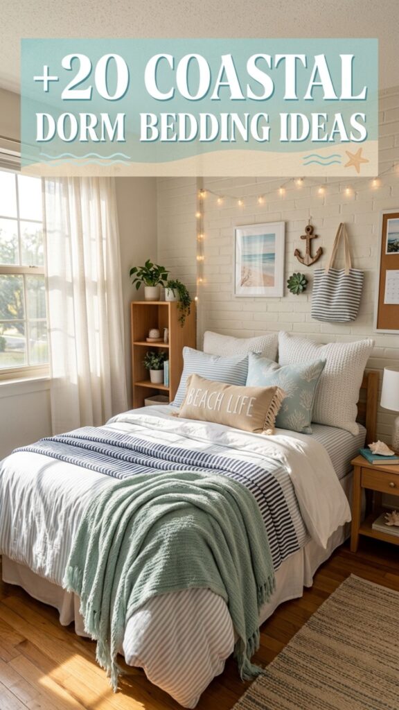 1. 20 Beachy Dorm Bedding Ideas for a Soft Coastal Vibe