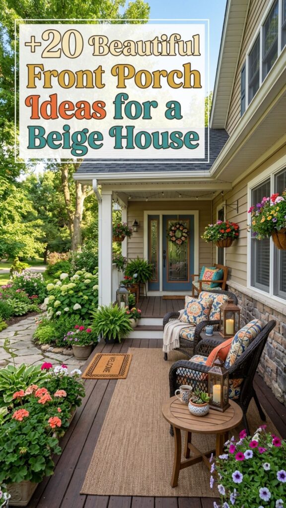 1. 20 Beautiful Front Porch Ideas for a Beige House