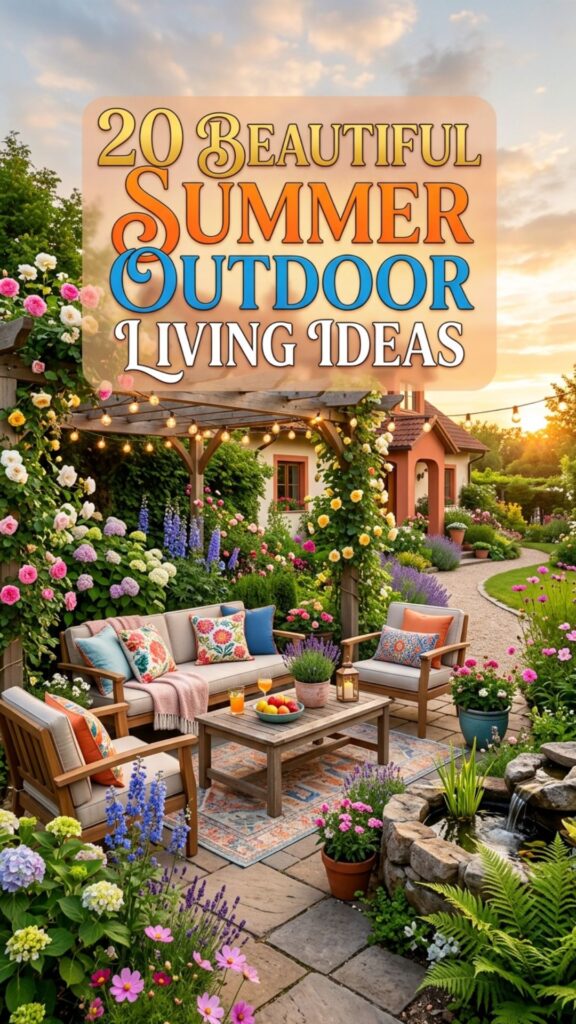 1. 20 Beautiful Summer Outdoor Living Ideas for Relaxing & Entertaining