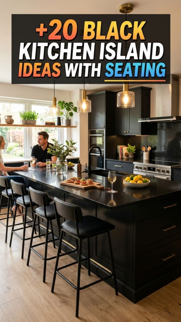 1. 20 Black Kitchen Island Ideas with Seating