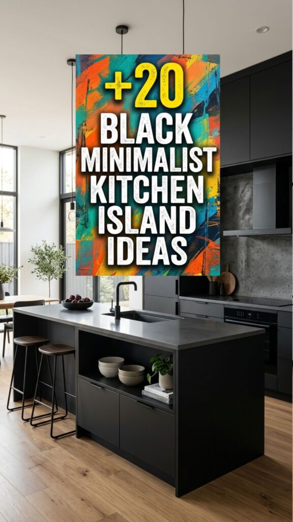 1. 20 Black Minimalist Kitchen Island Ideas With Modern Appeal