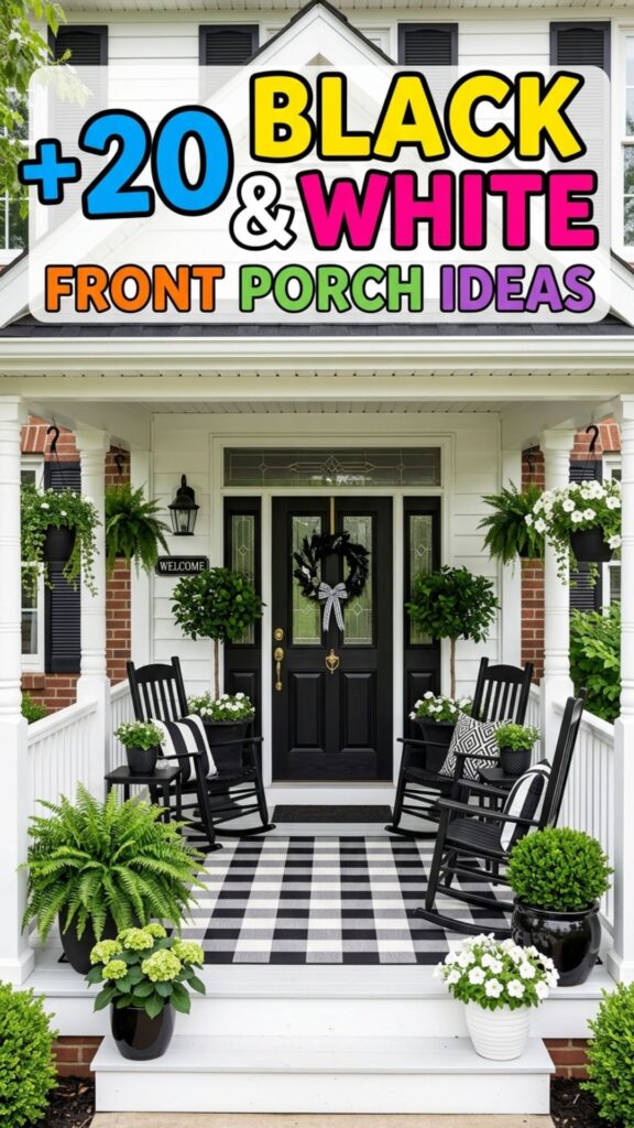 1. 20 Black and White Front Porch Ideas for a Timeless Look