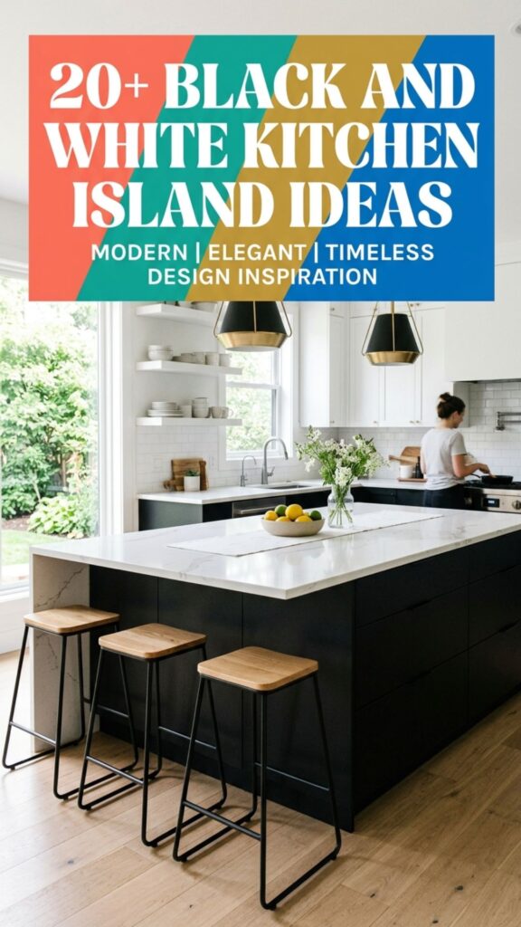 1. 20 Black and White Kitchen Island Ideas for a Timeless Look