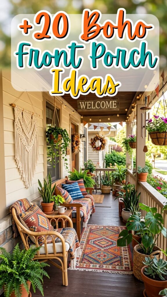 1. 20 Boho Front Porch Ideas for a Relaxed Outdoor Space