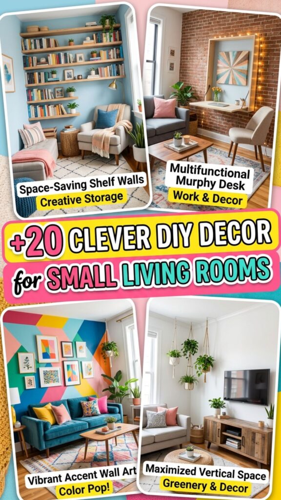 1. 20 Clever DIY Decor Ideas for Small Living Rooms