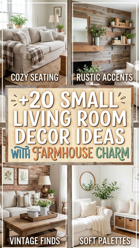1. 20 Cozy Small Living Room Decor Ideas with Farmhouse Charm