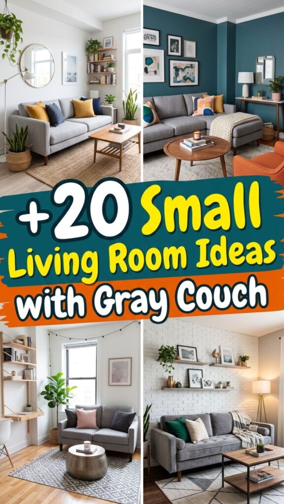 1. 20 Cozy Small Living Room Ideas Featuring a Gray Couch