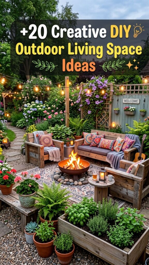 1. 20 Creative DIY Outdoor Living Space Ideas for Small Backyards