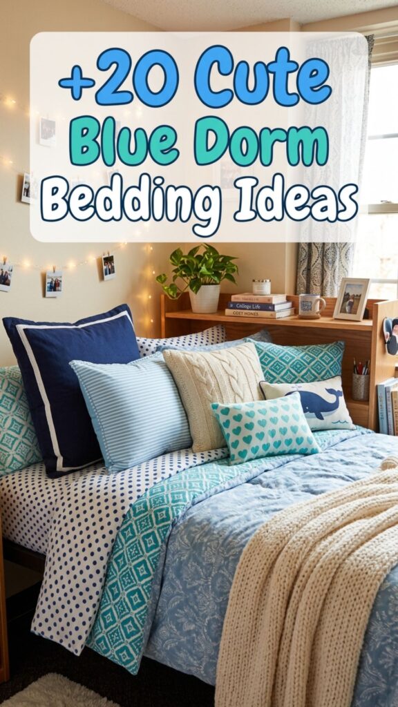 1. 20 Cute Blue Dorm Bedding Ideas to Refresh Your Space