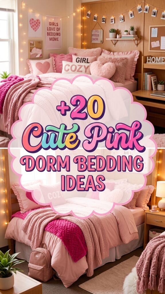 1. 20 Cute Dorm Bedding Ideas Pink Lovers Will Obsess Over