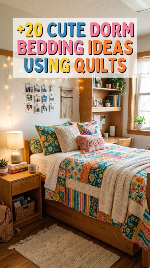 1. 20 Cute Dorm Bedding Ideas Using Quilts for Extra Comfort