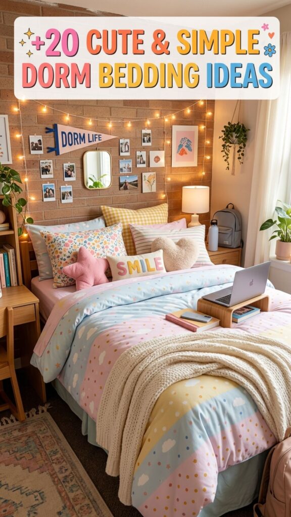 1. 20 Cute and Simple Dorm Bedding Ideas To Decor