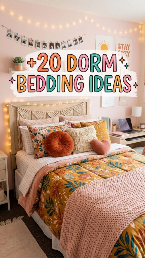 1. 20 Dorm Bedding Ideas Aesthetic Girls Will Love