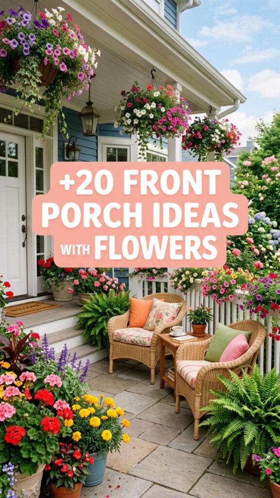 1. 20 Front Porch Ideas With Flowers for a Beautiful Entrance