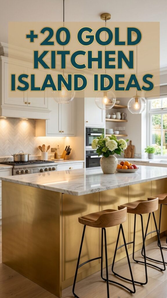 1. 20 Gold Kitchen Island Ideas That Look Expensive