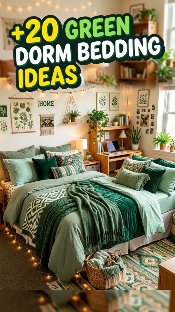 1. 20 Green Dorm Bedding Ideas for a Natural, Cozy Dorm Room