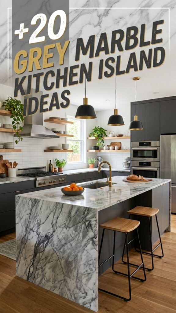 1. 20 Grey Marble Kitchen Island Ideas for a Luxurious Look