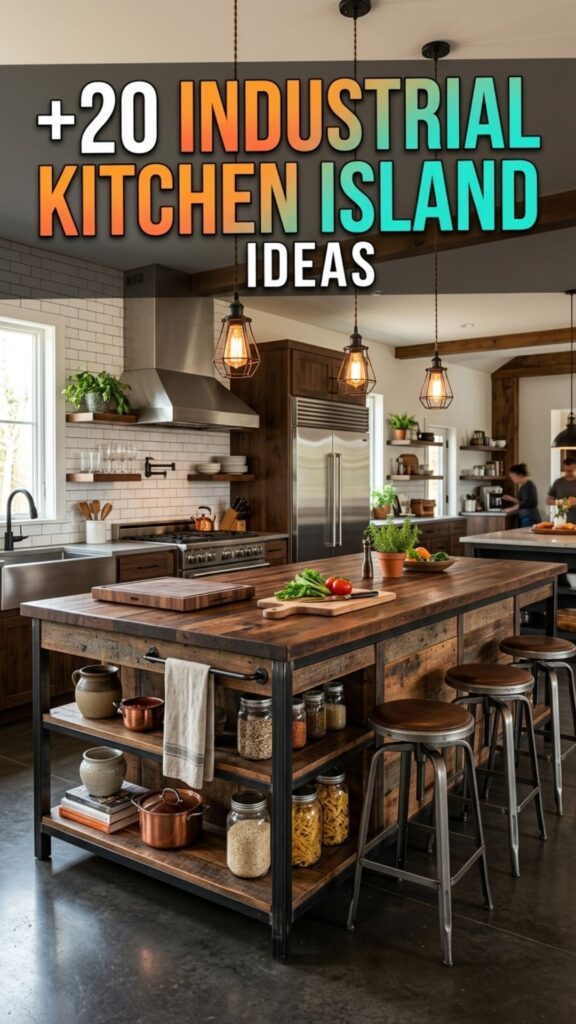 1. 20 Industrial Kitchen Island Ideas for a Bold, Modern Space
