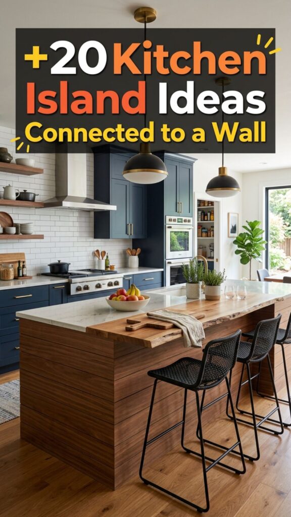 1. 20 Kitchen Island Ideas Connected to a Wall for a Smarter Layout