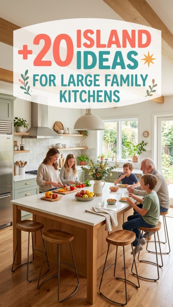 1. 20 Kitchen Island Ideas for Large Family Kitchens