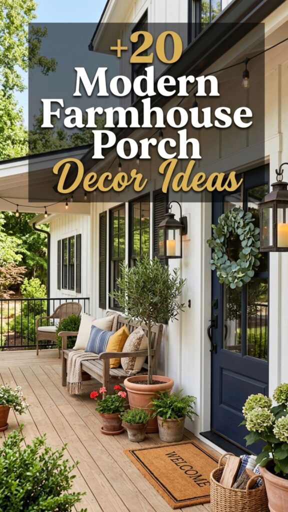 1. 20 Modern Farmhouse Porch Decor Ideas That Look Timeless