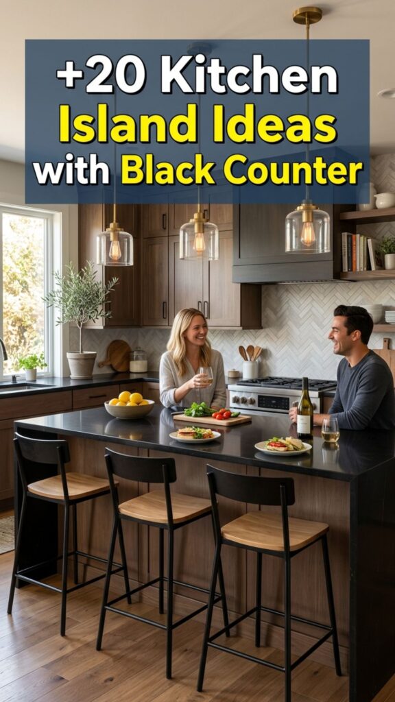 1. 20 Modern Kitchen Island Ideas Featuring a Black Counter