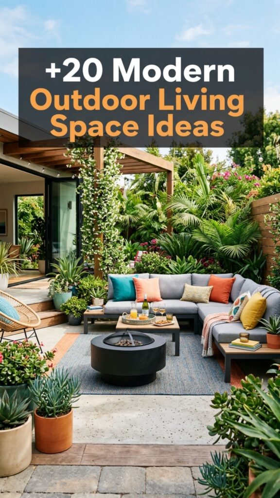 1. 20 Modern Outdoor Living Space Ideas for a Stylish Backyard Retreat
