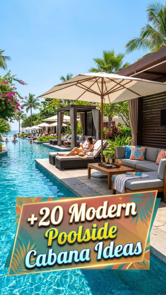 1. 20 Modern Poolside Cabana Ideas to Create a Private Retreat