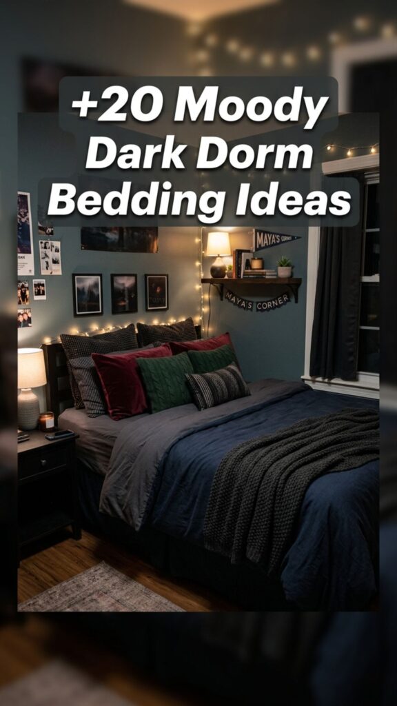 1. 20 Moody Dorm Bedding Ideas for a Dark and Cozy Vibe